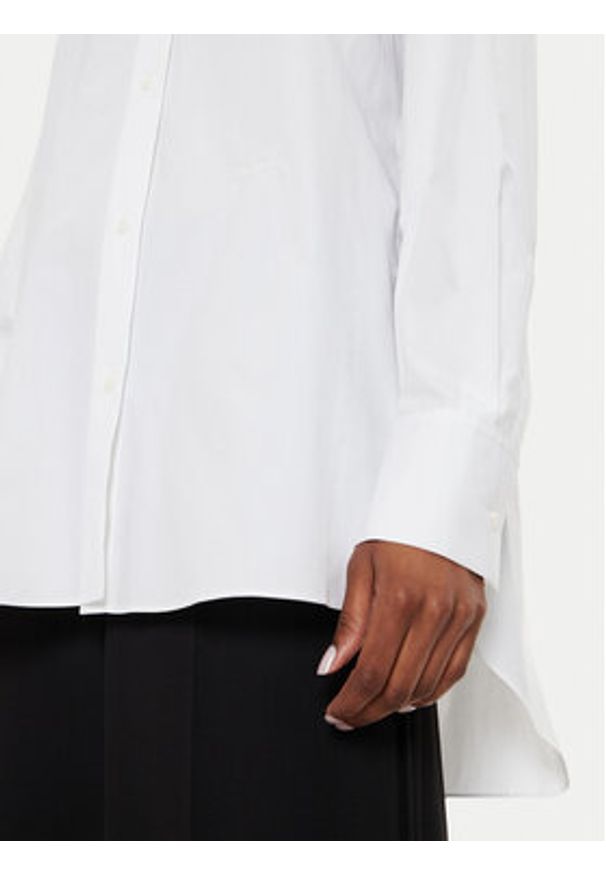 Karl Lagerfeld - KARL LAGERFELD Koszula 245W1603 Biały Relaxed Fit. Typ kołnierza: dekolt w karo. Kolor: biały. Materiał: bawełna