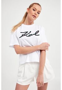 Karl Lagerfeld - T-shirt KARL LAGERFELD. Okazja: na co dzień. Materiał: tkanina. Styl: casual