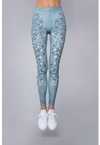 Legginsy sportowe damskie DEEP TRIP Aqua. Kolor: niebieski. Sport: joga i pilates