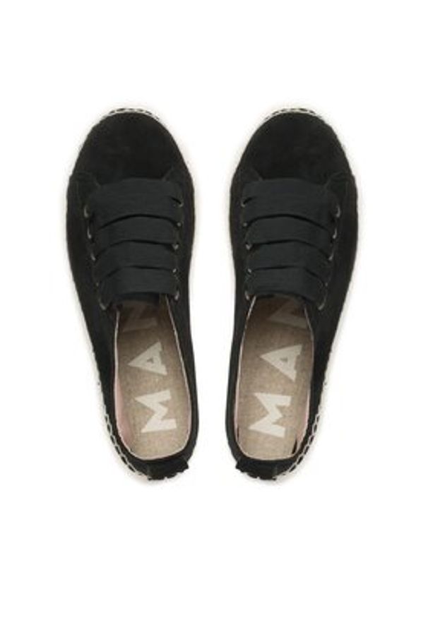 Manebi Espadryle Lace-Up Espadrilles K 1.0 E0 Czarny. Kolor: czarny. Materiał: zamsz, skóra