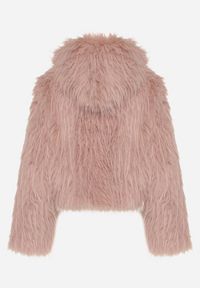Born2be - Różowa Kurtka Futerko na Suwak z Kapturem Zetale. Okazja: na spacer. Typ kołnierza: kaptur. Kolor: różowy. Materiał: futro. Wzór: gładki #6