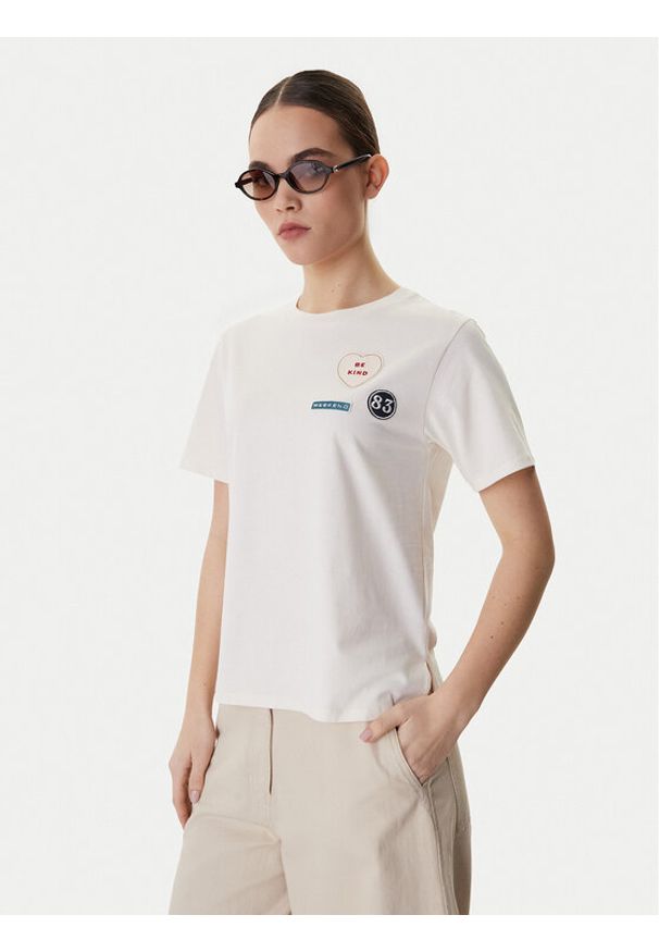 Weekend Max Mara T-Shirt West 2615971041 Écru Regular Fit. Materiał: bawełna