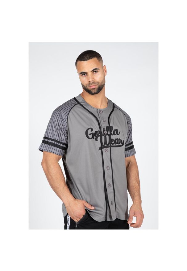 GORILLA WEAR - 82 Koszulka baseballowa - Szary. Kolor: szary. Sport: fitness