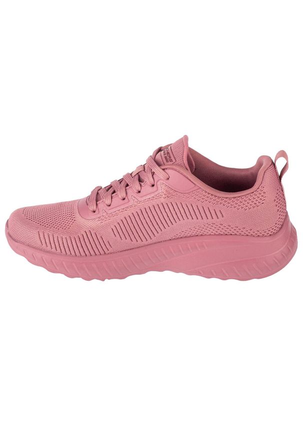 skechers - Buty do chodzenia damskie Skechers Memory Foam Bobs Squad Chaos. Zapięcie: sznurówki. Kolor: różowy. Materiał: materiał, syntetyk, tkanina. Szerokość cholewki: normalna. Sport: turystyka piesza