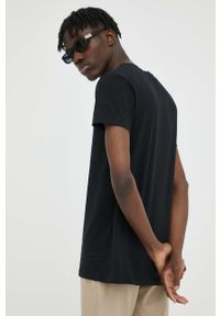 Samsoe & Samsoe - Samsoe Samsoe t-shirt bawełniany kolor czarny gładki. Kolor: czarny. Materiał: bawełna. Wzór: gładki. Styl: klasyczny #2