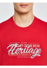 Big-Star - Koszulka męska z nadrukiem czerwona Keren 603. Kolor: czerwony. Materiał: bawełna. Wzór: nadruk #2