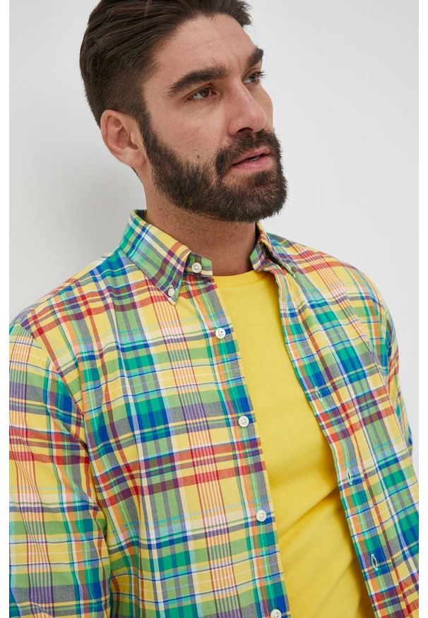 Polo Ralph Lauren koszula bawełniana męska regular z kołnierzykiem button-down. Typ kołnierza: button down, polo. Materiał: bawełna. Długość rękawa: długi rękaw. Długość: długie