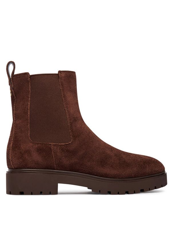 Lauren Ralph Lauren - LAUREN RALPH LAUREN Sztyblety Allyson Suede Bootie 802974477004 Brązowy. Kolor: brązowy. Materiał: skóra, zamsz