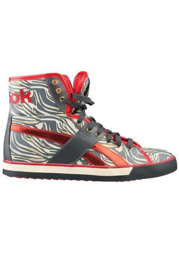 Buty do chodzenia dla dzieci Reebok TD2010. Wysokość cholewki: za kostkę. Zapięcie: sznurówki. Kolor: czerwony, brązowy, wielokolorowy, szary. Materiał: tkanina, skóra, materiał, syntetyk. Szerokość cholewki: normalna. Sport: turystyka piesza