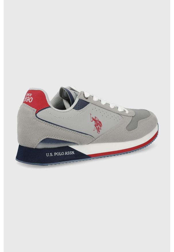 U.S. Polo Assn. sneakersy kolor szary. Nosek buta: okrągły. Zapięcie: sznurówki. Kolor: szary. Materiał: guma