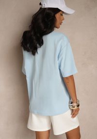 Renee - Jasnoniebieski Basicowy T-shirt z Bawełny Meranissea. Kolor: niebieski. Materiał: bawełna
