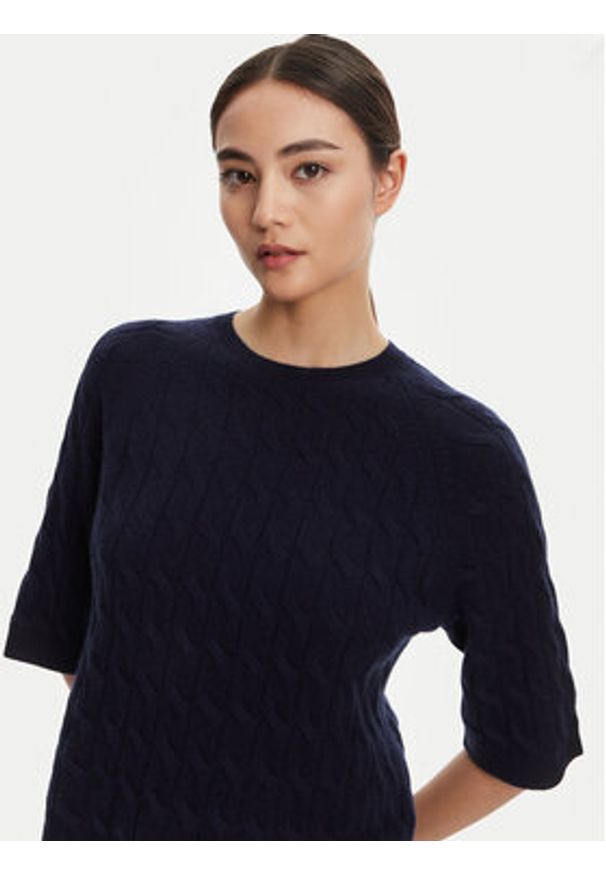 Marella Sweter Franz 2523366084 Granatowy Regular Fit. Kolor: niebieski. Materiał: wełna, kaszmir
