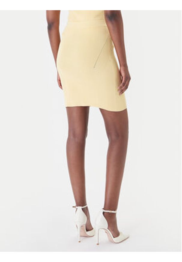 Marciano Guess Spódnica mini G6GD09 Z0628 Żółty Classic Fit. Kolor: żółty. Materiał: wiskoza