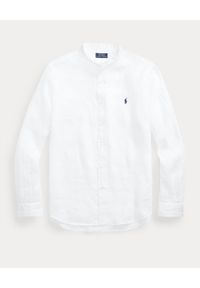 Ralph Lauren - RALPH LAUREN - Biała koszula z lnu Slim Fit. Typ kołnierza: polo. Kolor: biały. Materiał: len. Długość rękawa: długi rękaw. Długość: długie #5