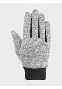 outhorn - Rękawiczki uniseks REU601 - chłodny jasny szary melanż. Kolor: szary. Materiał: materiał, poliester, dzianina. Wzór: melanż #1