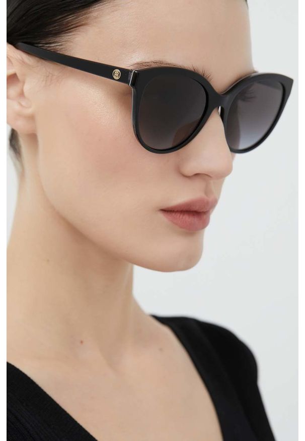 Burberry okulary przeciwsłoneczne damskie kolor czarny. Kolor: czarny