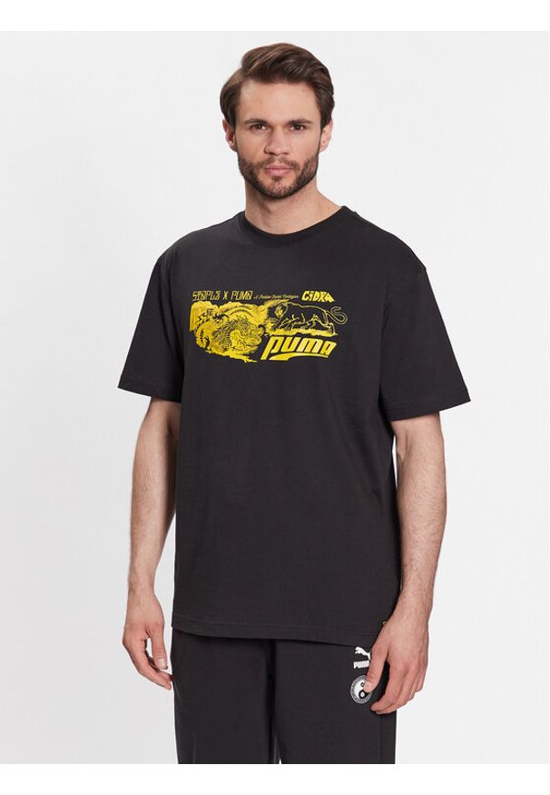 Puma T-Shirt STAPLE 539935 Czarny Regular Fit. Kolor: czarny. Materiał: bawełna