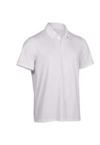 ARTENGO - Koszulka polo tenis Dry 100 męska. Typ kołnierza: polo. Kolor: biały. Materiał: poliester, materiał. Sport: tenis