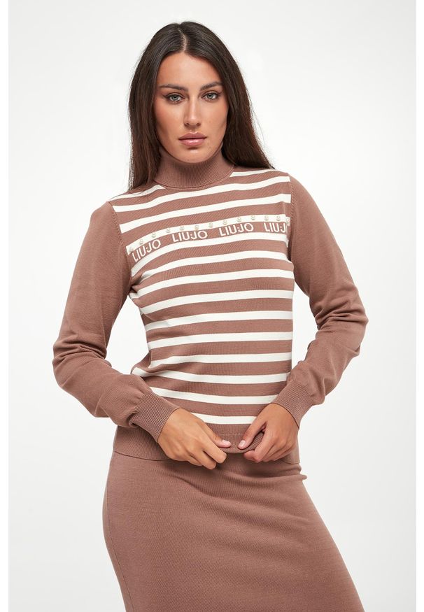Liu Jo - Golf damski w paski LIU JO. Typ kołnierza: golf. Wzór: paski