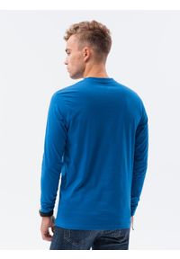 Ombre Clothing - Longsleeve męski z guzikami - niebieski V2 L133 - XXL. Kolor: niebieski. Materiał: bawełna, poliester. Długość rękawa: długi rękaw #1