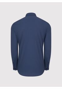 Pako Lorente - PAKO LORENTE – Granatowa dzianinowa koszula w jodełkę. Typ kołnierza: kołnierzyk klasyczny. Kolor: niebieski. Materiał: dzianina. Długość rękawa: długi rękaw. Długość: długie. Wzór: jodełka. Styl: klasyczny #5