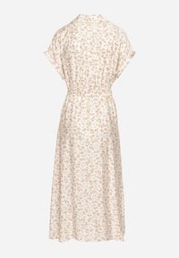 Born2be - Jasnobeżowa Bawełniana Sukienka w Kwiatki o Koszulowym Kroju z Wiązanym Paskiem Amondra. Okazja: na co dzień. Typ kołnierza: dekolt w kształcie V. Kolor: beżowy. Wzór: kwiaty. Typ sukienki: koszulowe. Materiał: bawełna. Długość rękawa: krótki rękaw. Sezon: wiosna, lato. Styl: casual, elegancki #3