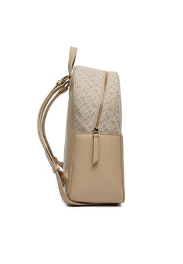 TOMMY HILFIGER - Tommy Hilfiger Plecak Th Jacquard Backpack AW0AW17074 Beżowy. Kolor: beżowy. Materiał: materiał