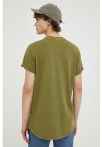 G-Star RAW - G-Star Raw t-shirt bawełniany kolor zielony. Kolor: zielony. Materiał: bawełna. Wzór: gładki #5