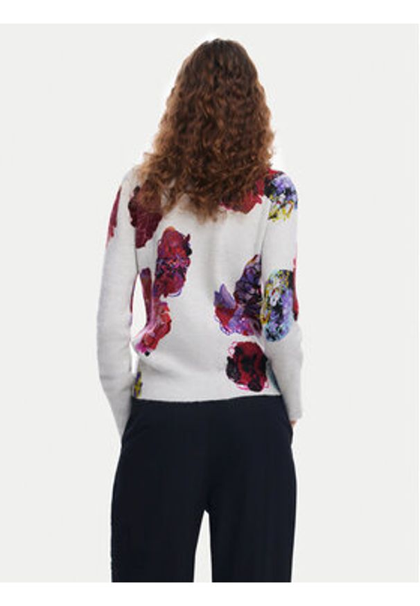 Desigual Sweter Maxflower 24WWJF53 Szary Regular Fit. Kolor: szary. Materiał: syntetyk
