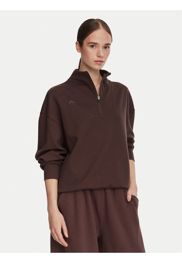 Kappa Bluza 372664W Brązowy Oversize. Kolor: brązowy. Materiał: bawełna