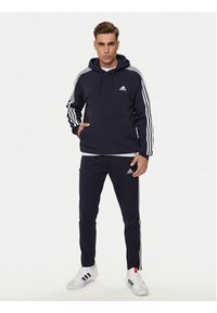 Adidas - adidas Bluza Essentials Fleece 3-Stripes IJ6473 Granatowy Regular Fit. Kolor: niebieski. Materiał: bawełna #4