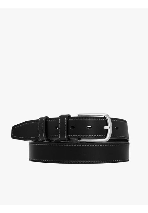 Ryłko - Czarny pasek męski. Kolor: czarny. Materiał: skóra. Styl: street