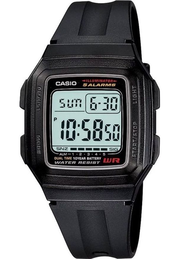 Zegarek Casio ZEGAREK MĘSKI CASIO F-201WA-9A (zd164a) - KLASYKA