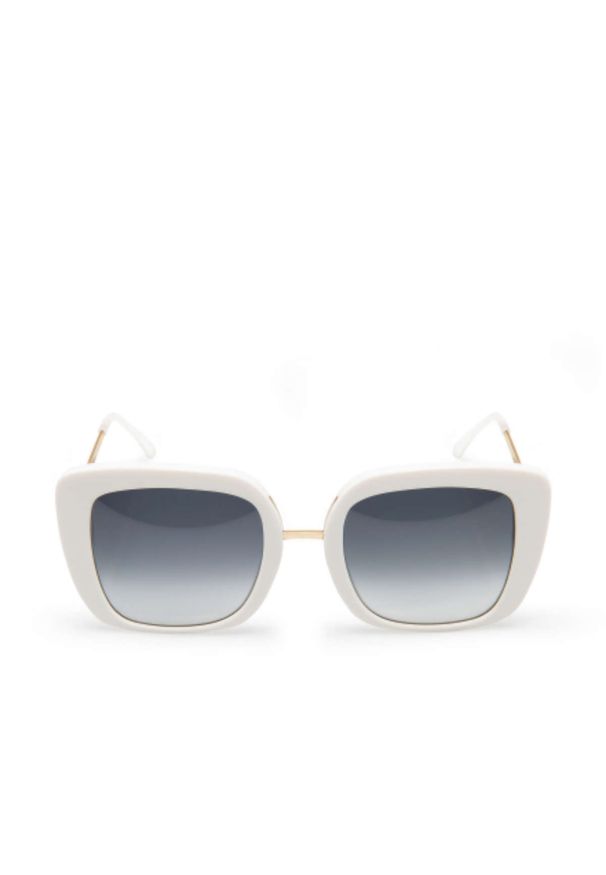 Luisa Spagnoli - LUISA SPAGNOLI - Białe okulary przeciwsłoneczne. Kolor: biały. Wzór: aplikacja