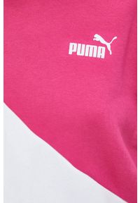 Puma bluza damska kolor różowy z kapturem wzorzysta. Typ kołnierza: kaptur. Kolor: różowy. Materiał: materiał, dzianina. Długość rękawa: długi rękaw. Długość: długie #3