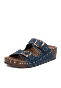 Go Soft Klapki CEO-W21202 Granatowy. Kolor: niebieski. Materiał: skóra #7