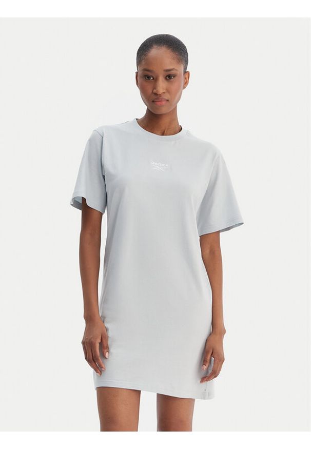 Reebok Sukienka codzienna Surya RK25502CCW Błękitny Regular Fit. Okazja: na co dzień. Kolor: niebieski. Materiał: bawełna. Typ sukienki: proste. Styl: casual