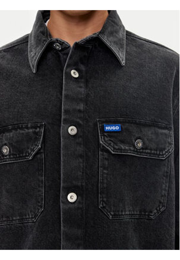 Hugo Koszula jeansowa Ebolt 50513847 Szary Oversize. Kolor: szary. Materiał: bawełna