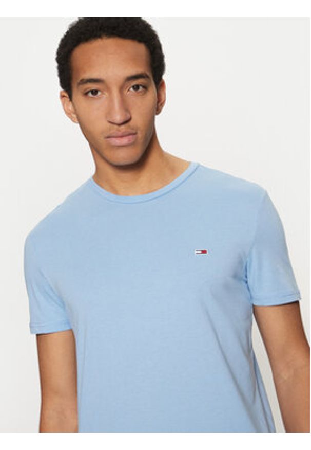 Tommy Jeans T-Shirt Jaspe DM0DM20363 Błękitny Slim Fit. Kolor: niebieski. Materiał: bawełna, syntetyk