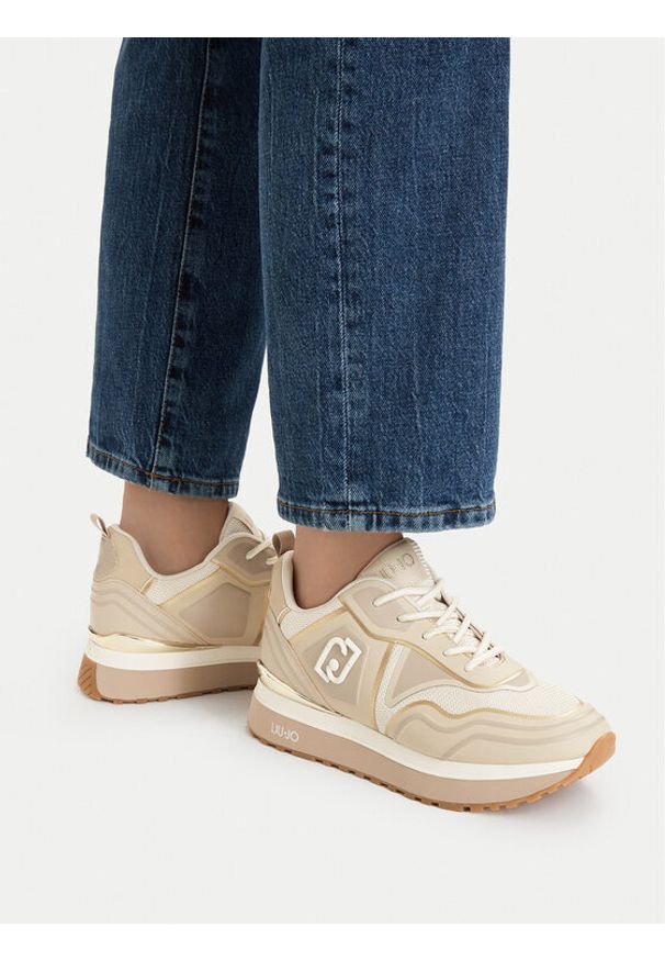 Liu Jo Sneakersy Maxi Wonder Tech 01 BA6021 TX519 Beżowy. Kolor: beżowy. Materiał: materiał