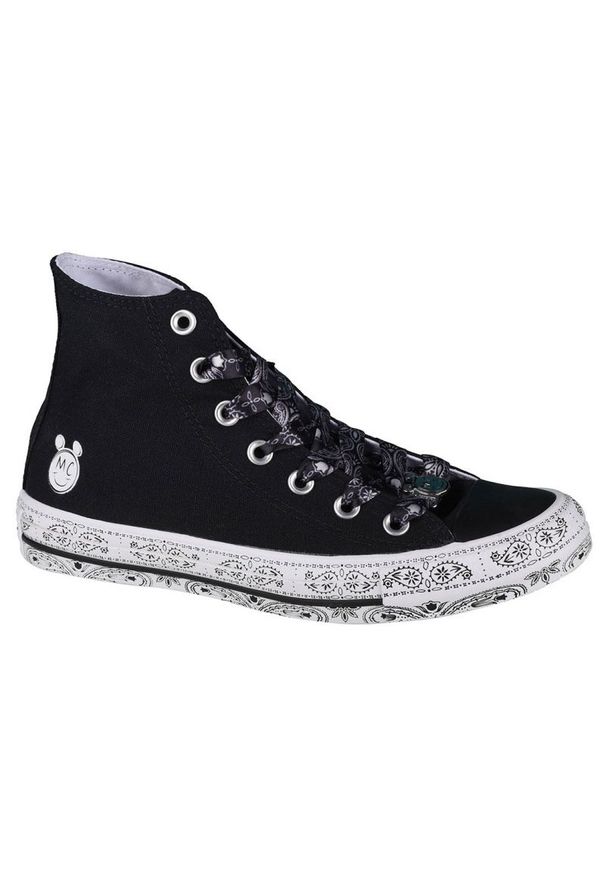 Buty Converse X Miley Cyrus Chuck Taylor Hi All Star W 162234C czarne. Okazja: na co dzień. Kolor: czarny. Materiał: materiał, guma, syntetyk. Szerokość cholewki: normalna. Styl: casual, klasyczny