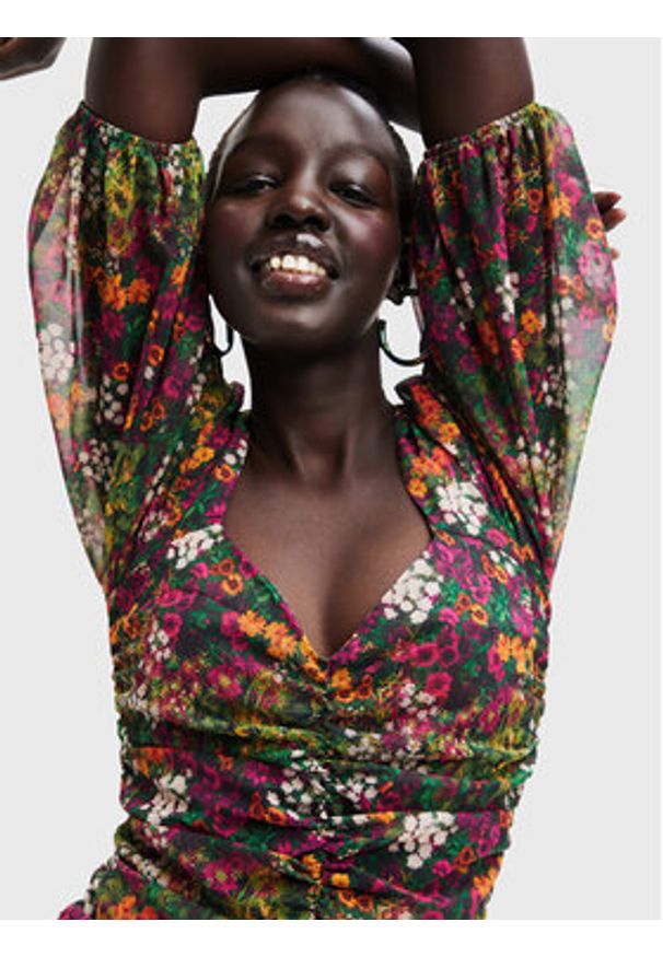 Desigual Sukienka codzienna Lara 22WWVW47 Kolorowy Slim Fit. Okazja: na co dzień. Materiał: syntetyk. Wzór: kolorowy. Typ sukienki: proste. Styl: casual