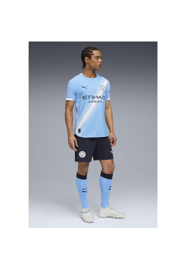 Puma - Męskie szorty Manchester City 25/26 PUMA Deep Navy Team Light Blue. Kolor: niebieski. Materiał: tkanina. Sport: piłka nożna