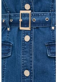 Morgan sukienka jeansowa kolor granatowy mini dopasowana. Kolor: niebieski. Materiał: jeans. Długość: mini #5