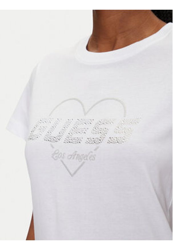 Guess T-Shirt V5GI10 K9RM1 Biały Regular Fit. Kolor: biały. Materiał: bawełna
