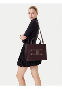 Elisabetta Franchi Torebka BS-32A-56E2-V420 Bordowy. Kolor: czerwony. Materiał: skórzane