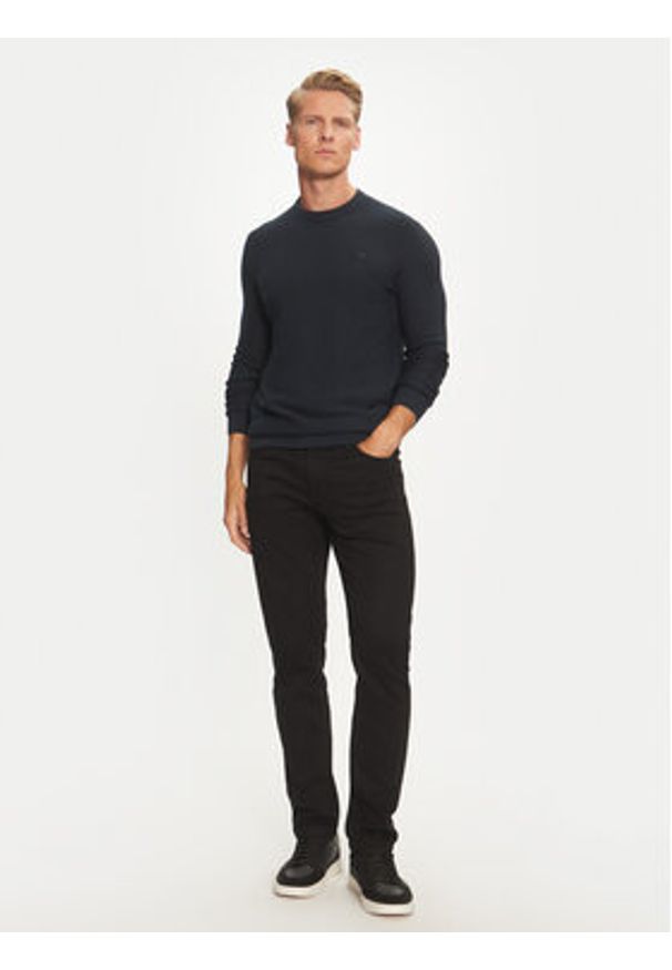 Mustang Sweter Elliot 1014688 Granatowy Regular Fit. Kolor: niebieski. Materiał: bawełna