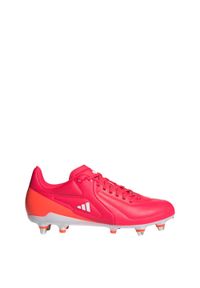 Adidas - Buty RS15 Elite Soft Ground Rugby. Kolor: czerwony, pomarańczowy, biały, wielokolorowy. Materiał: materiał, skóra. Sport: piłka nożna