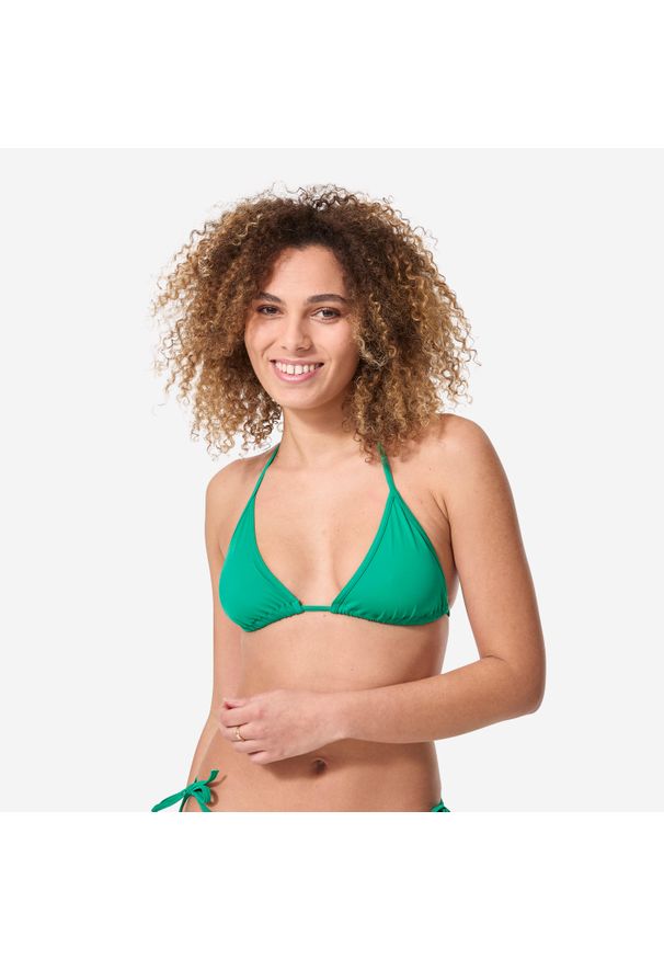 Góra kostiumu kąpielowego damska Decathlon Mae. Kolor: zielony. Materiał: poliester, elastan, poliamid, materiał