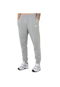 Spodnie Nike Sportswear Club Fleece BV2671-063 - szare. Kolor: szary. Materiał: dresówka, poliester, bawełna. Wzór: aplikacja